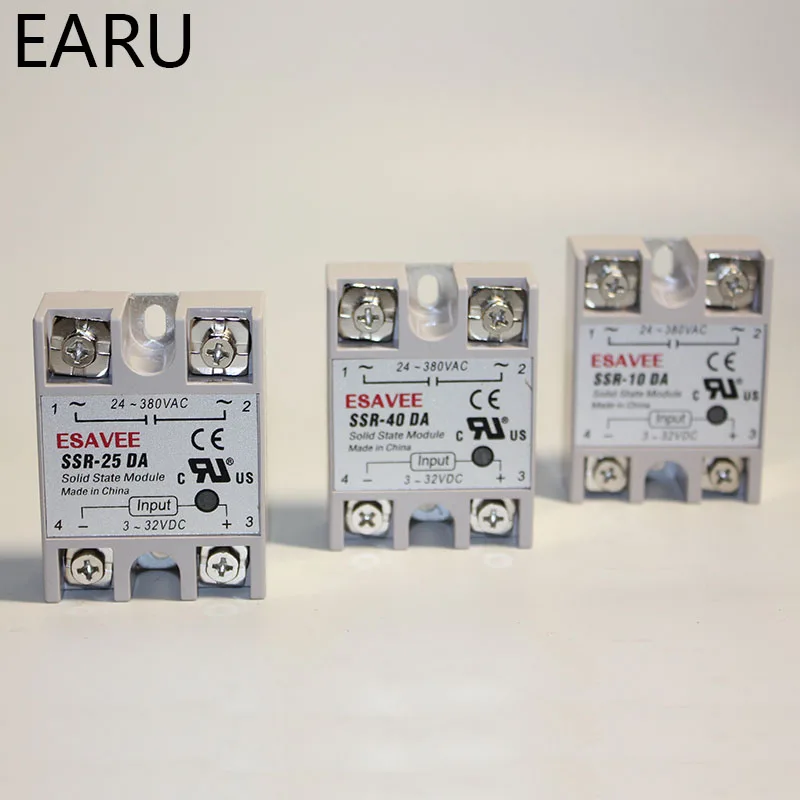 ssr-10da/25DA/40DA DC управление AC SSR белый корпус однофазное твердотельное реле без пластиковой крышки