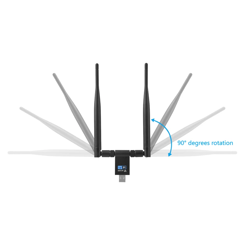 1200 Мбит/с беспроводной USB Wifi адаптер Сетевая карта USB3.0 двухдиапазонный 2,4G& 5,8G Wifi приемник адаптер для ПК с 2 антеннами