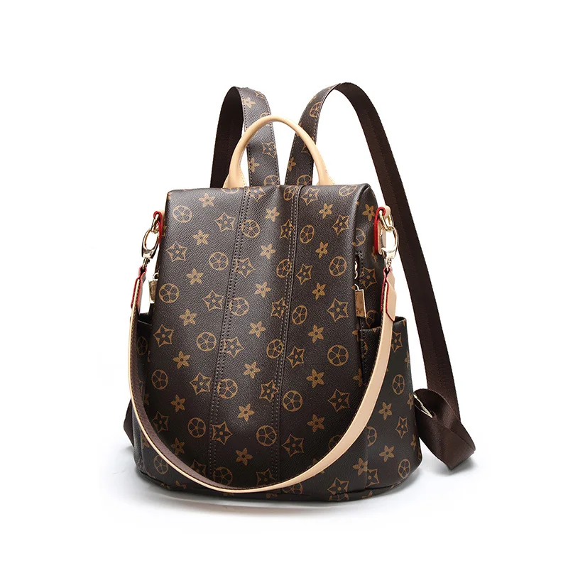 

New Style Backpack Women's 2018 Casual Versatile Fashion Backpack Printed Simple Hand Shoulder Dual Purpose Travel Bag