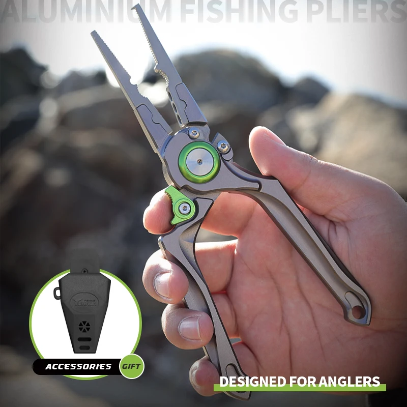 

TUNALA High Quality Multi-functional Fishing Pliers Saltwater with Lock Equipped with Portable Clamp Sleeve Line Cutter Tongs
