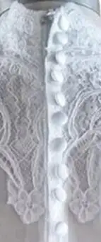 ivory zipper button Реальное фото элегантное кружево цвета слоновой кости свадебные болеро кепки рукава Аппликация Свадебные шали куртки novia Формальные Свадебные аксессуары - Цвет: ivory zipper button