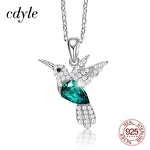Cdyle Hummingbird ювелирные изделия 925 пробы серебряное звено цепи ожерелье украшено кристаллами женщин кулон