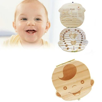 

Wooden Baby Tooth Storage Box Teeth Container Storage Case Newborn Souvenir Children Birthday Gift