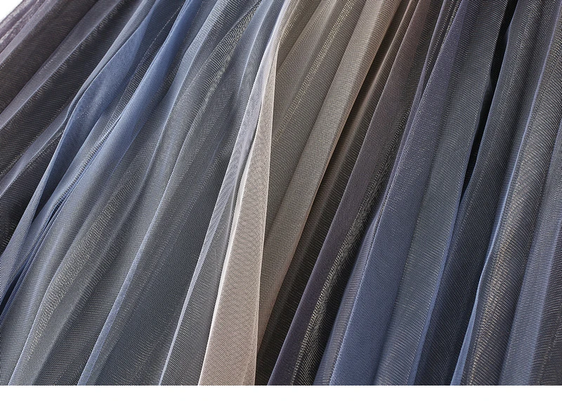 TIGENA אופנה ארוך קפלים טול חצאית נשים 2021 קיץ קוריאני שיפוע אסתטי רשת קו גבוהה מותן מקסי חצאית נקבה