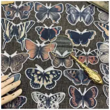 21 Uds pegatinas de mariposa negras Vintage DIY álbum de recortes diario artesanías planificador DIY Paquete de pegatinas decorativas