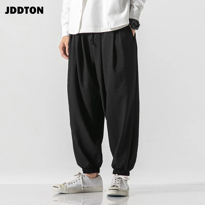 JDDTON Men Cross pants Linen Pants Flax Hemp Loose Thin Male Fashion ...