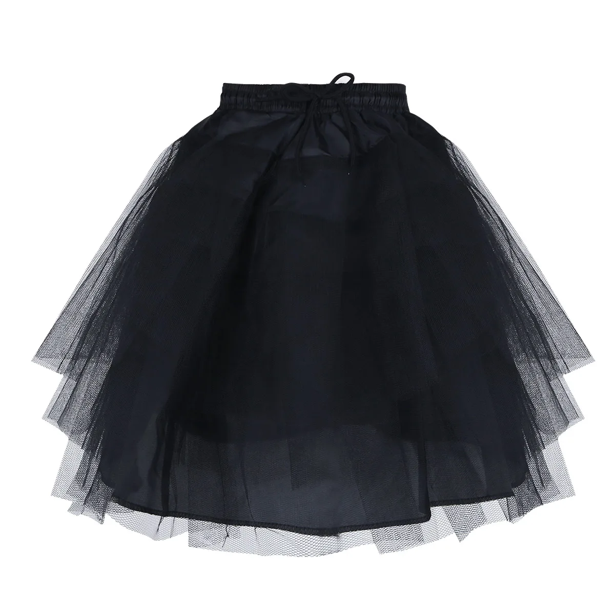 Girl's Underskirts No Hoop Slips 3 Layers Hoopless Short Crinoline Wedding Petticoat for Flower Girl Dress Ballet Tutu Skirt