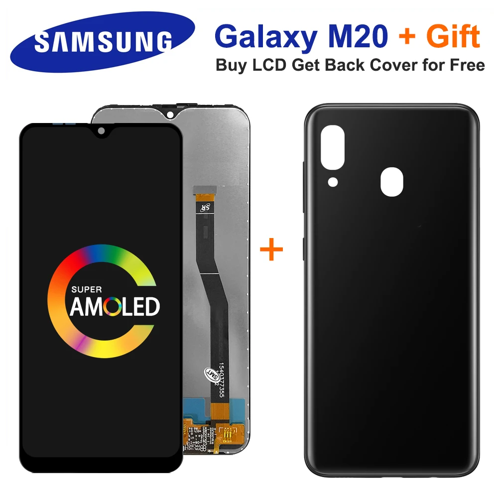 Дисплей 6 3 дюйма для SAMSUNG Galaxy M20 2019 SM-M205 M205F сенсорный экран дигитайзер в сборе