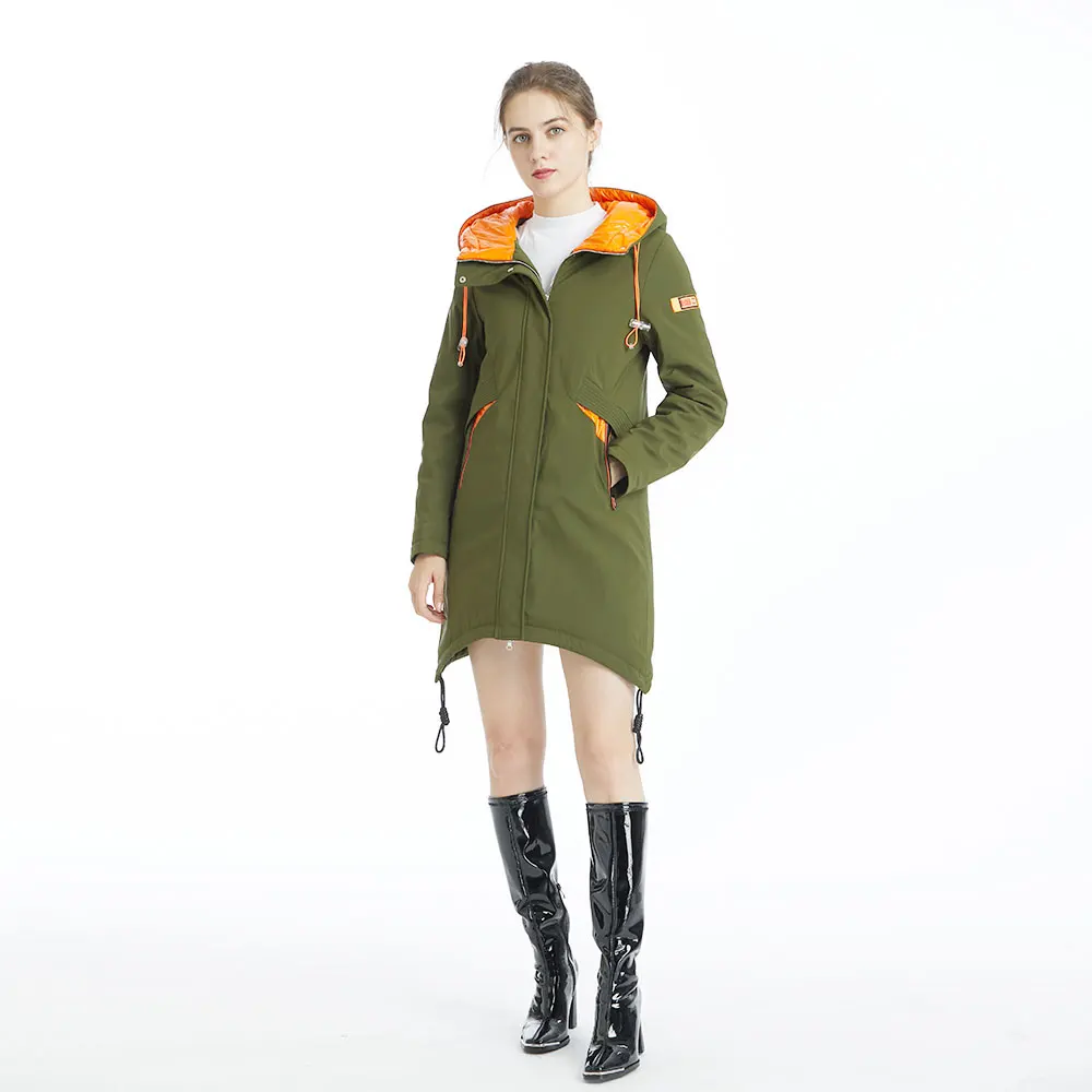 

Winter Womem Clothes Coat Top Down Jacket Hooded Windproof Ladies Slim Fashion Women's Jacket Mid-length Jacket Casual Parkas
