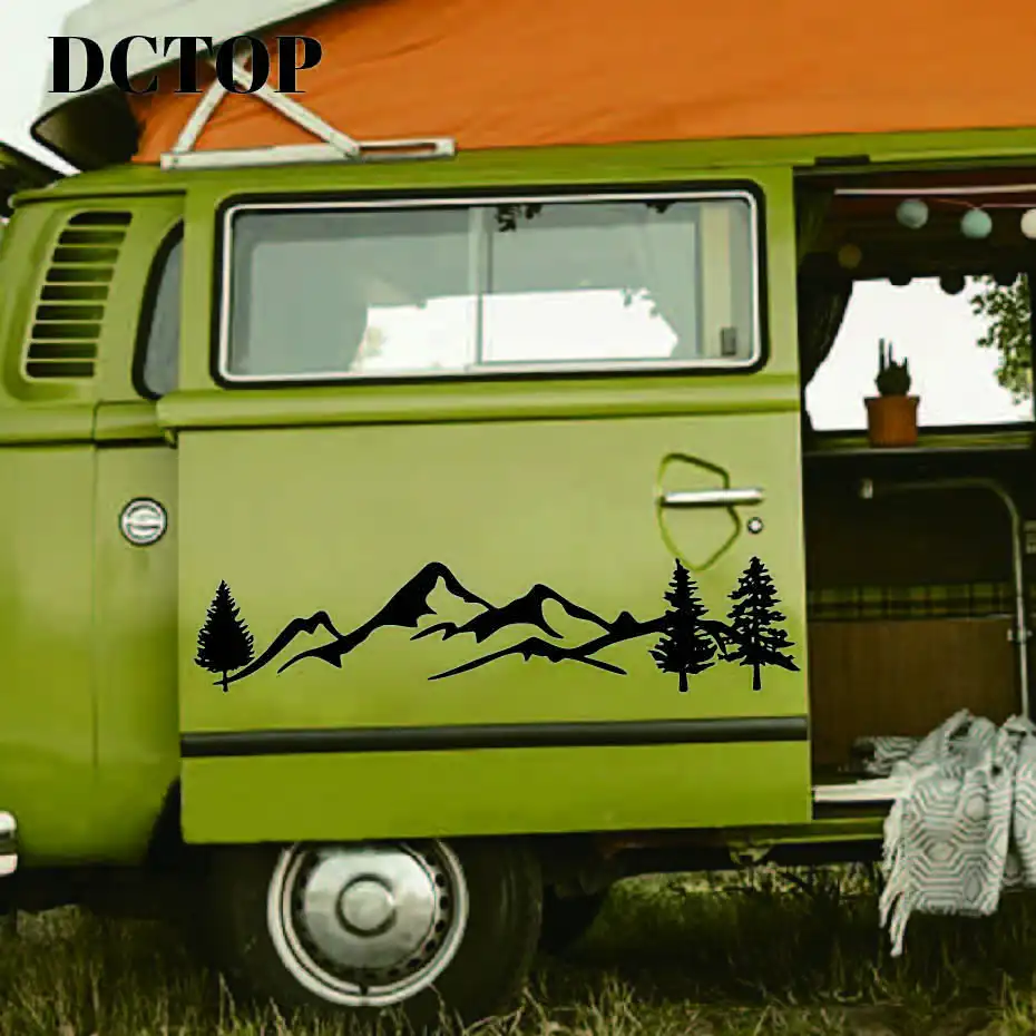 

1PCS Universal 58x13 cm Car Sticker Creative Car Styling Tree Mountain Car Art Decals for Vinyl Camper Travel Motorhome