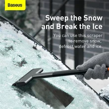 Baseus voiture grattoir à glace pare-brise brise-glace nettoyage rapide brosse en verre déneigeur outil en TPU fenêtre automatique hiver brosse à neige pelle