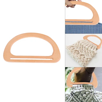 

1 Pcs Wooden Bag Handle Replacement for DIY Making Purse Handbag Tote Round Rectangle Shaped