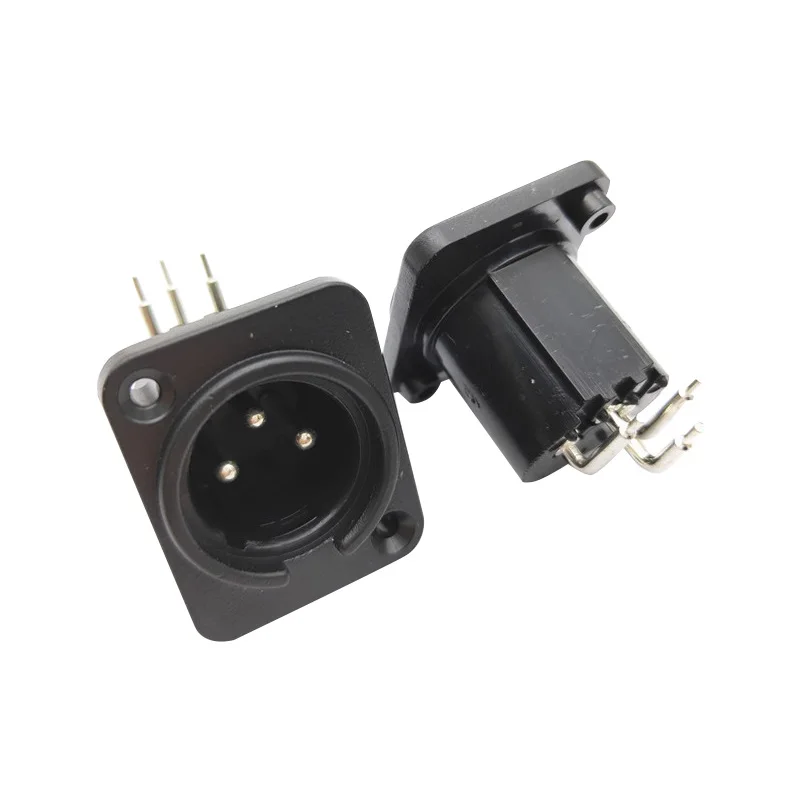 Изогнутая ножка 3Pin XLR разъем мужской женский квадратный панель крепление XLR разъем микрофонный разъем