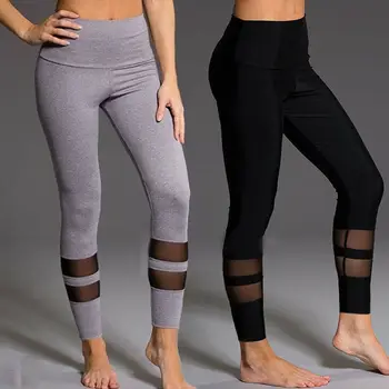 

Womens Sports YOGA Workout Gym Fitness Leggings Long Pants Mesh Athletic Clothes 2019 Hot