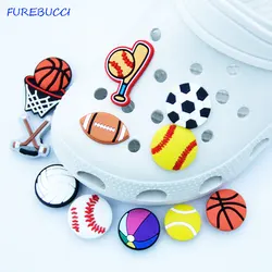 Single Sale Hole Slipper Charms Pvc Shoe Decorations Funny Anime Shoes Sandals croc clog jibz Party gifts Wholesale boy ball