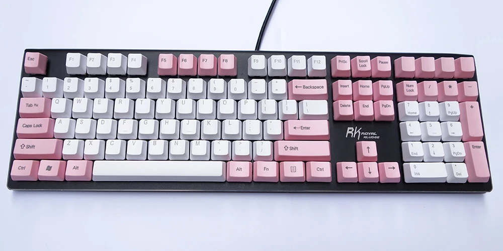 NPKC OEM PBT Keycaps розово-белый смешанный ANSI вариант раскладки 61 Ключ 87 клавиш 108 клавиш для Cherry MX переключатели механической клавиатуры