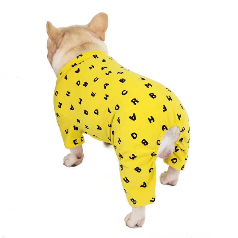 Хлопковая пижама для собак, комбинезон с Мопсом, французская одежда для бульдога одежда шнауцера, одежда для домашних животных, комбинезон, пижама для собак