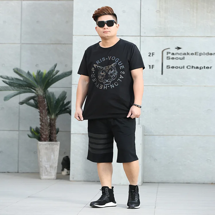 

Summer Hot Selling Large Size Men'S Wear Casual Tiger Head Plus-sized MEN'S Suit Short Sleeve Large Size T-shirt MEN'S Pants