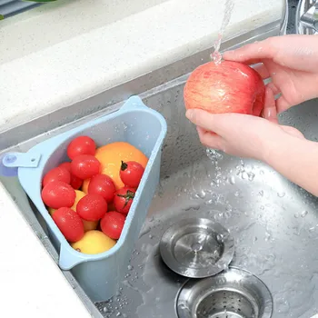

Kitchen Triangular Sink Strainer Drain Vegetable Fruit Drainer Basket Suction Cup Sponge Rack Storage Tool Sink Filter Shelf