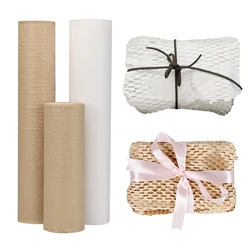 Kraft Wrapping Paper Roll  Honeycomb Paper Wedding Christmas Birthday Party Wrapping Parcel  Art Craft Materials Packaging Paper