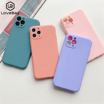 

Lovebay Solid Color Phone Case For iPhone SE 2020 11 Pro Max X XR Xs Max Soft TPU Simple Back Cover For iPhone 6 6s 7 8 Plus