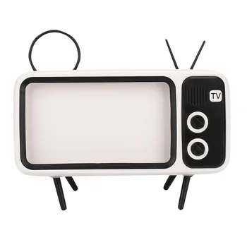 

New 3 in 1 Wireless Speaker Retro TV Mini Portable Bluetooth Bass Speaker Mobile Phone Holder Speaker Retro Photo Frame for Gift