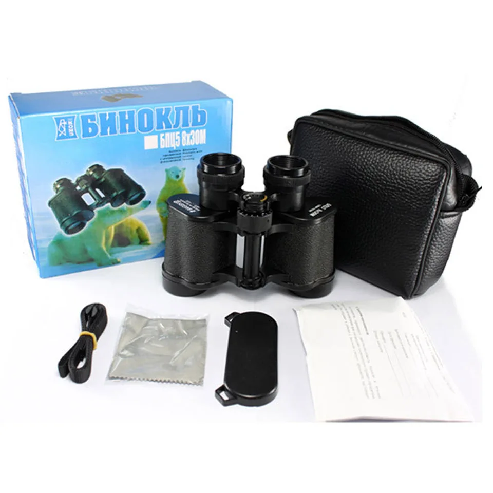Full Metal Genuine Baigish 8x30 Binoculars Russian Military Professional Telescope Eyepiece For Hunting Camping Long Range 6