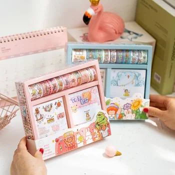 

Gift box fruit fairy tale hand - book set of student notebook stickers diary book net red gifts washi tape set Decorative tape