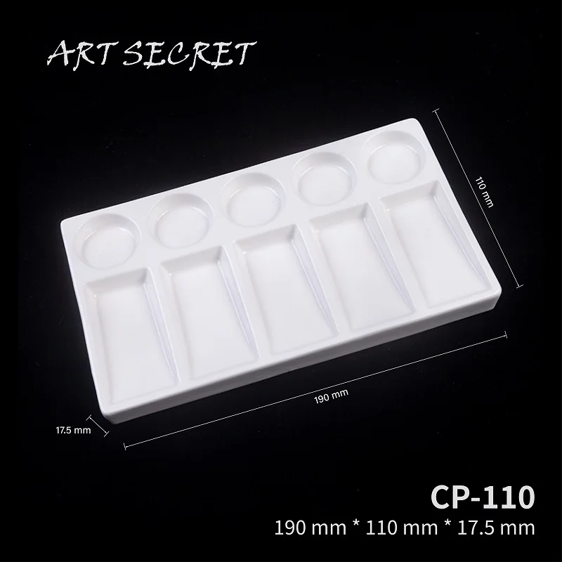 Watercolor Palette Samina White Ceramic Artist Paint Palette