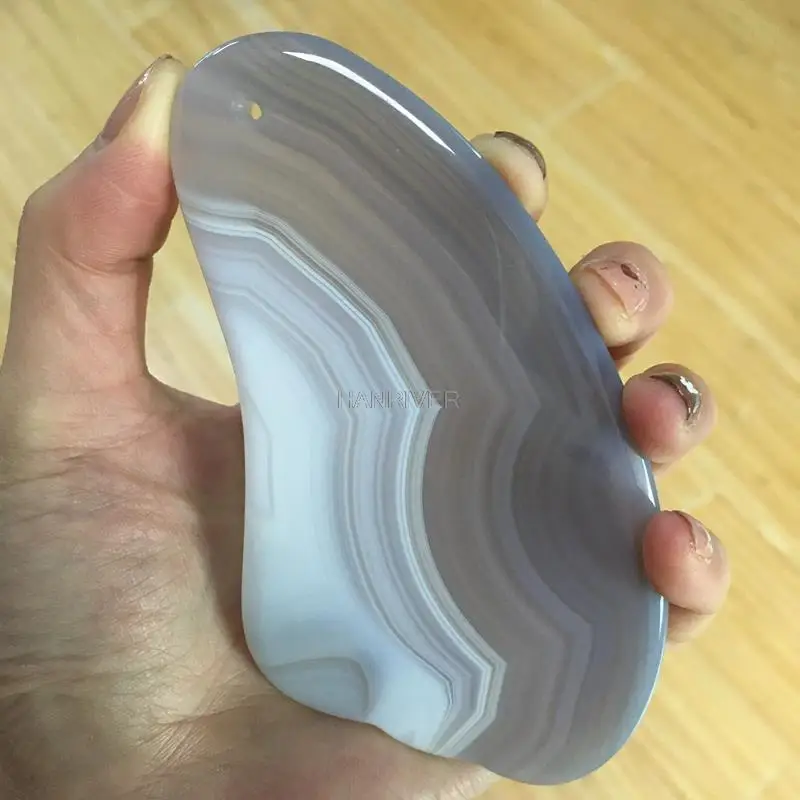 Agate Gouache Scraper Natural Jade Guasha Board Facial Eye Scraping Massage Stone Acupuncture Therapy Spa Health Care Gua Sha | Красота и