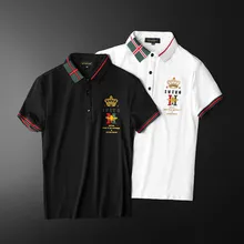 Little Bee Embroidery Trend Lapel Youth Color Summer Short Sleeve