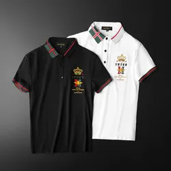 Little Bee Embroidery Trend Lapel Youth Color Summer Short Sleeve