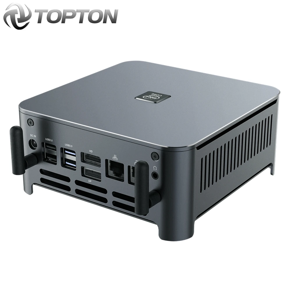 TOPTON-Mini PC con Windows 10, Intel i9 10880H, 8 núcleos, 16 hilos, 2 * DDR4, 2 * m2, NVME, 2 * Lan, sistema Barebone DP, HDMI, HTPC, NUC, 4K