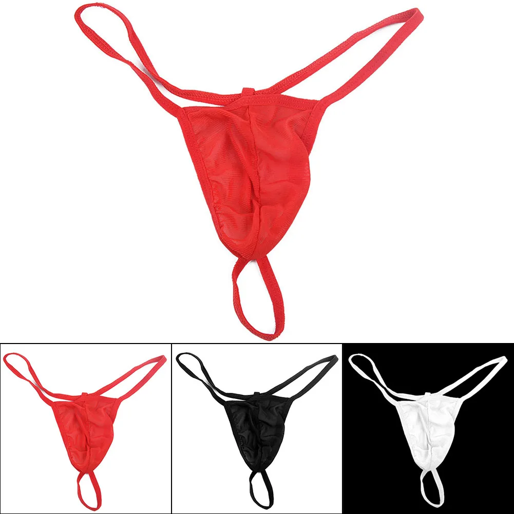 Men's Low Rise Bikini T-Tack Thong Soft And Comfortable Underwear G-string Thongs Mesh Underwear T-back Briefs Bikini Underpants