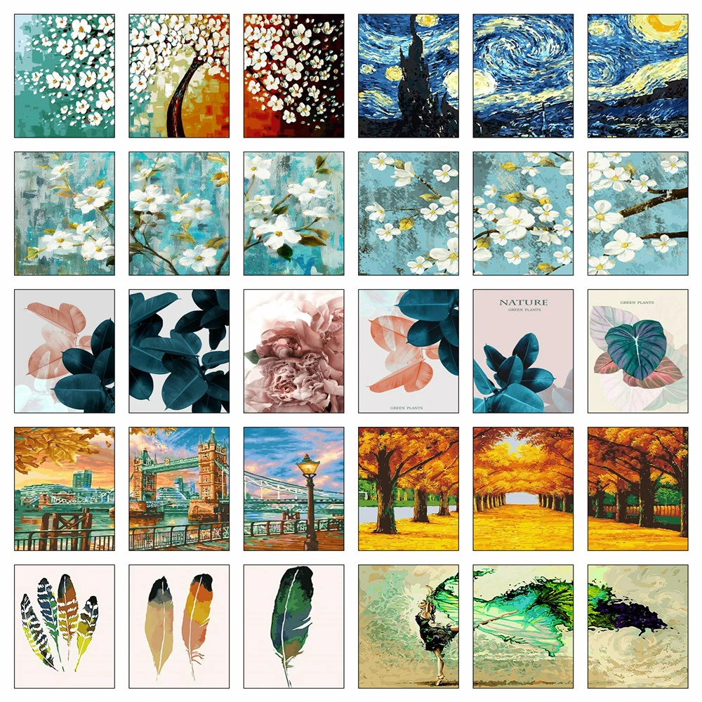 Günstige HUACAN Bild Durch Zahlen Landschaft Acryl Zeichnung Leinwand Wand Kunst DIY Ölgemälde Home Decor Geschenk