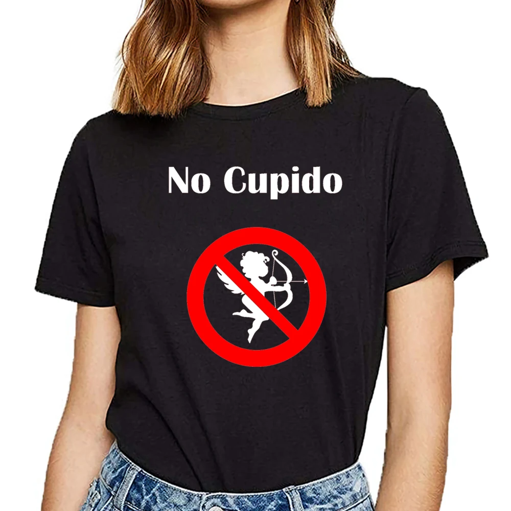 Женская футболка с надписью no cupiso и anti valentines day | одежда