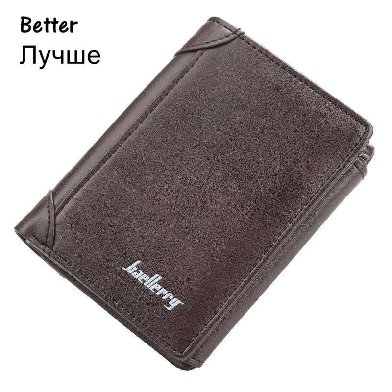 Портмоне baellerry, короткие мужские кошельки, на молнии, с застежкой, клатч, мужской кошелек, для мелочи, тонкий, с карманом для монет, для банковских карт, для кредитных карт, для денег, сумка - Цвет: Brown Better
