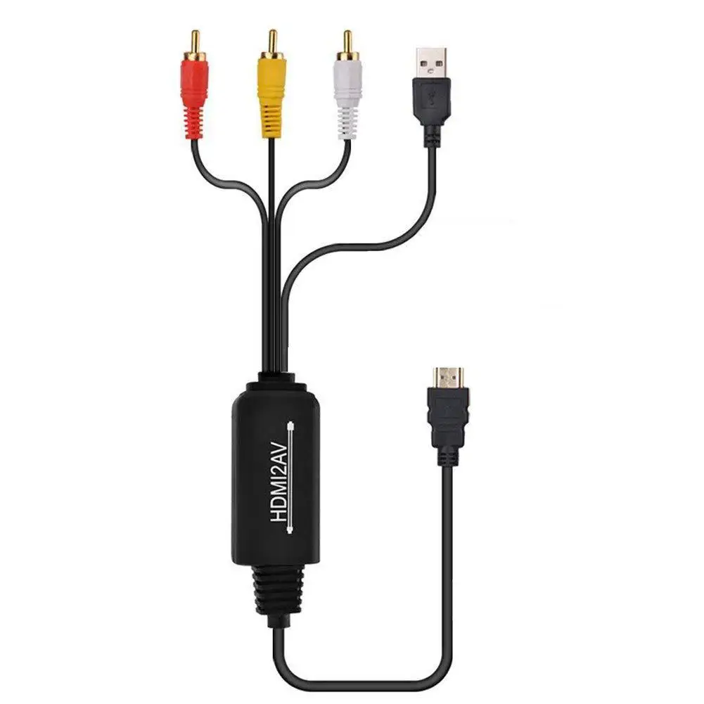 Новое поступление 1,8 м(6,1 фута) 1080P HDMI в AV конвертер 3RCA CVBS конвертер HDMI в композитный AV конвертер адаптер