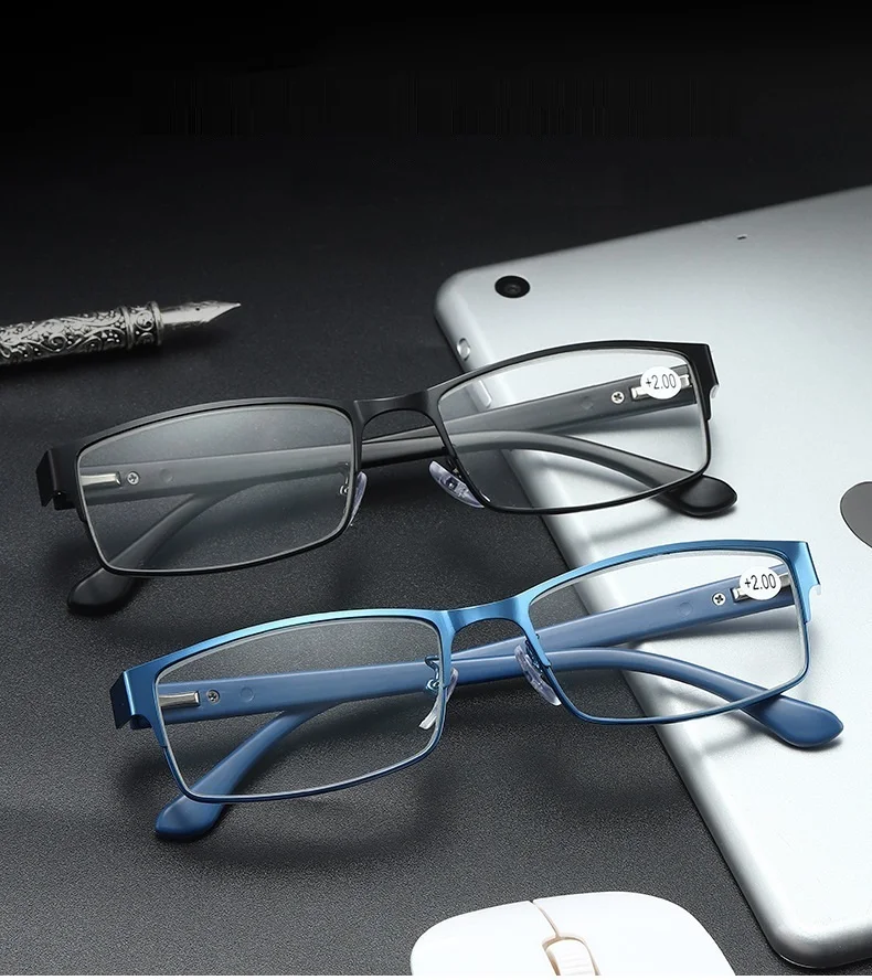 Для мужчин металлические очки для чтения Пресбиопии очки Для мужчин Для женщин мужской ультра светильник TR90 очки 1,0 1,5 2,0 2,5 3,0 3,5 4,0