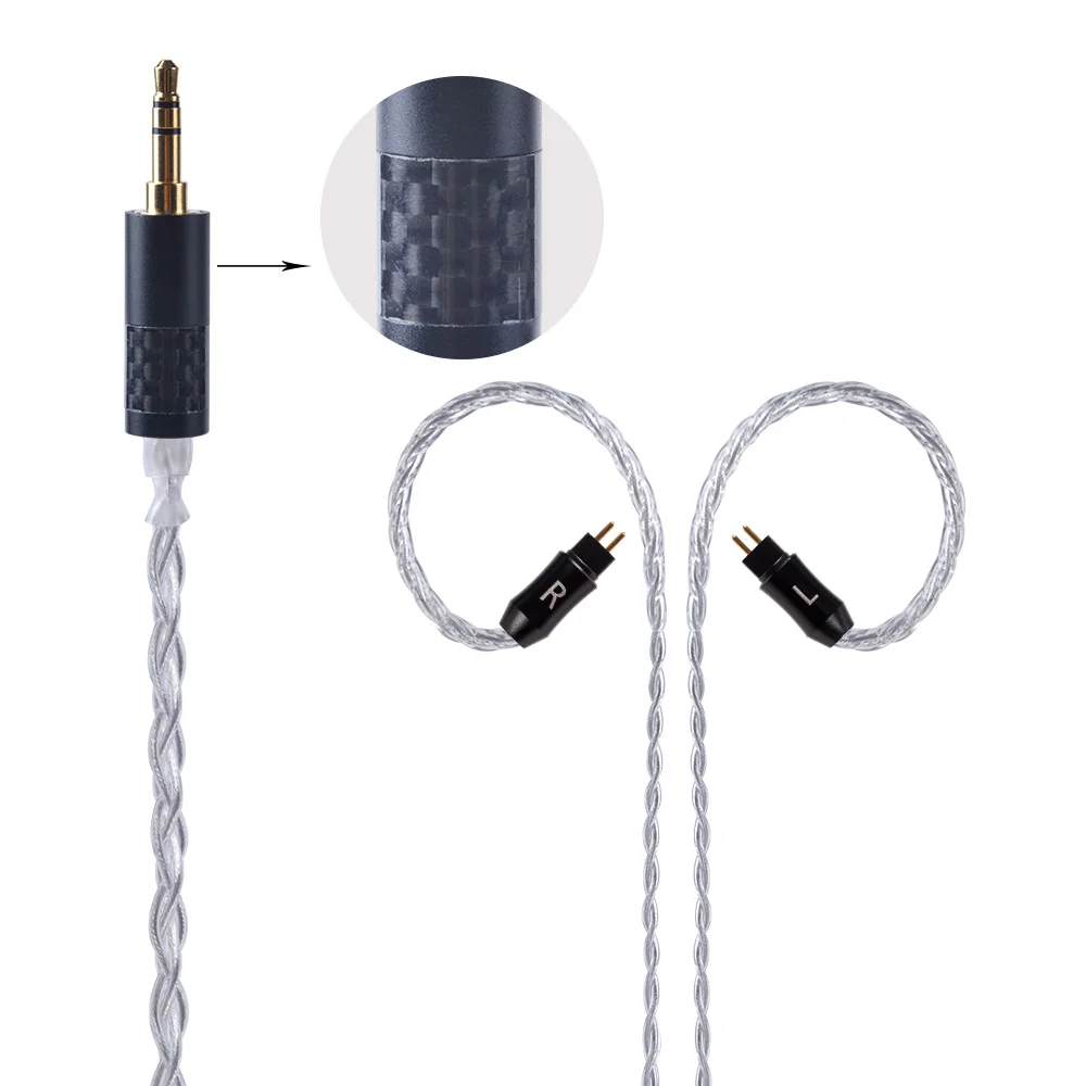 UPOCC Litz 28AWG 7N одиночный Кристальный Медный Серебряный кабель 2,5/3,5/4,4 мм сбалансированный кабель для наушников с MMCX из Тайваня для HQ8 Олово 2