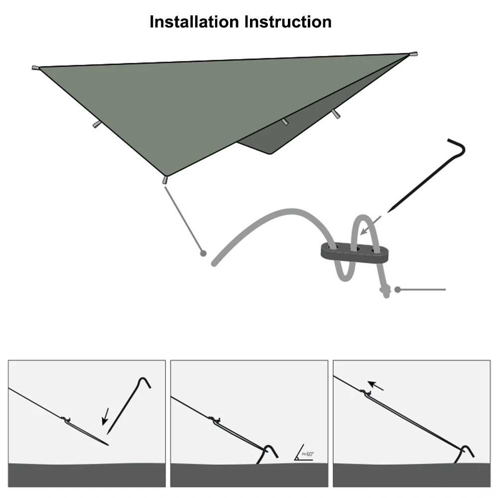 Waterproof Rectangle Sunshade Sail Shelter Patio Shade Cloth UV/Rain Resistant Tent Hammock Tarp Picnic Sun Shelter