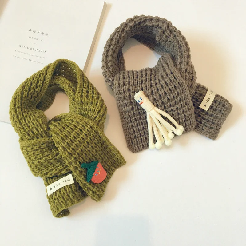 Fruit and vegetable decoration Knitting wool Winter Scarf For Children Boy girl Scarf Thickened Collar Scarves Neck Scarf