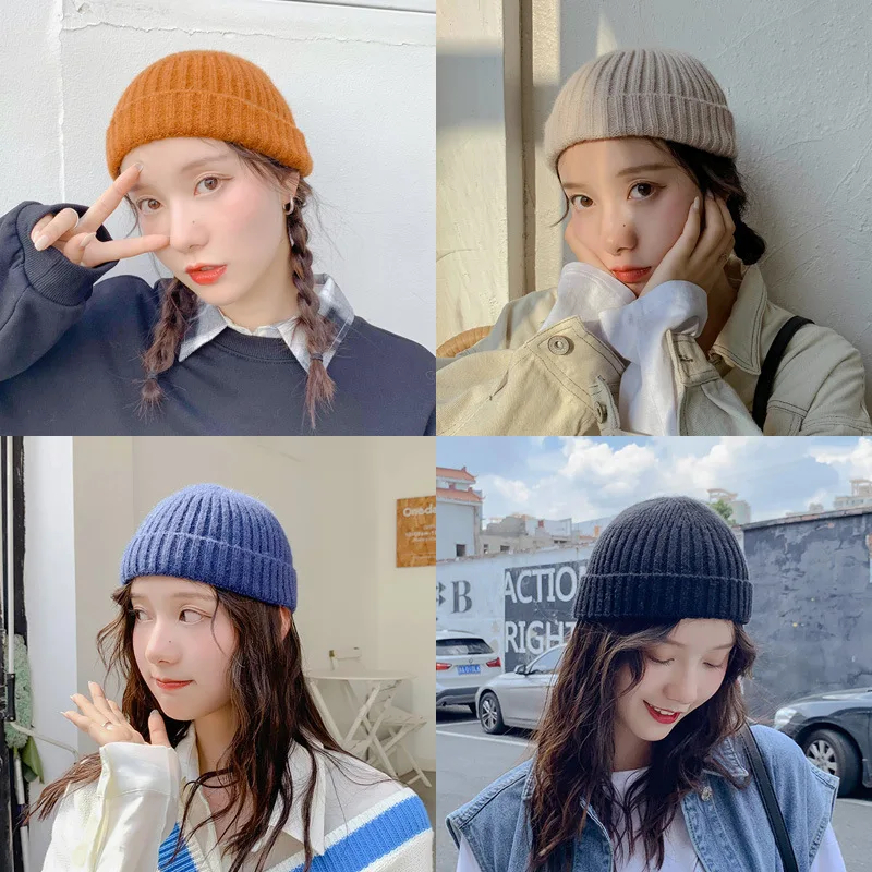 Зимняя женская шапка для мужчин Skuiless Beanies, шапки с косичками, теплые мужские хип-хоп однотонные кепки без полей, шапка для мужчин и женщин, шапка помещика
