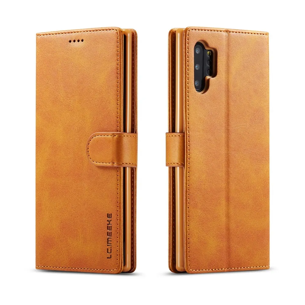 Khaki Флип кожаный Кошелёк на магните чехол для samsung Galaxy Note 10 Plus слот для карт чехол для samsung Galaxy S10 S9 S8 Plus Note 8 9 чехлы - Цвет: Khaki