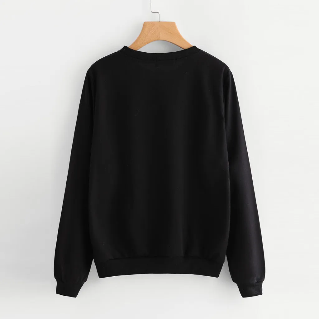 Womail Sweatshirts Women's Fashion Punk Long Sleeve O-Neck Moon Pullover Autumn Sweatshirt Casual Women Sweatshirt S-XL