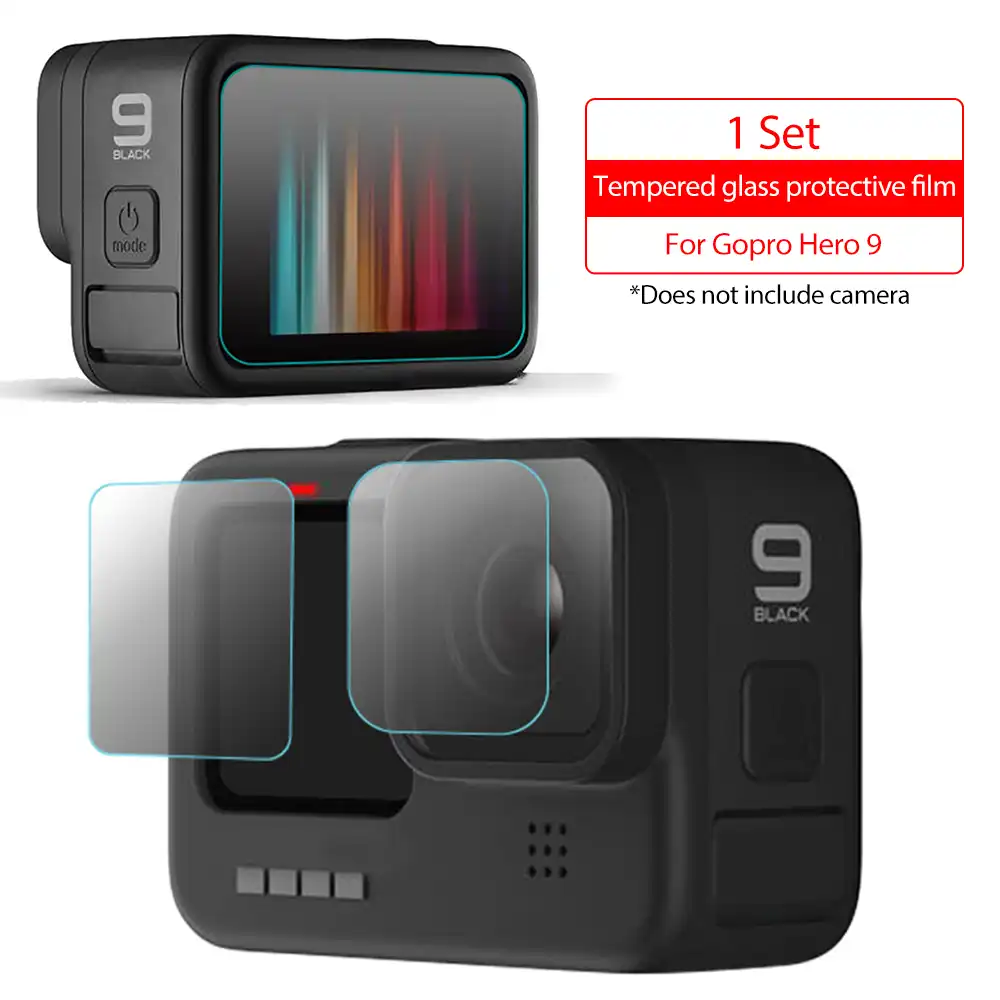 Tempered Glass Display Screen Protector Transparent Black Lens Protective Film For Gopro Hero 9 Camera Accessories Sports Camcorder Cases Aliexpress