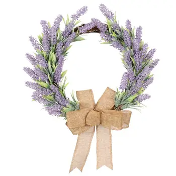 

Simulation Lavender Wreath Flocking Garland Hotel Wedding Home Wall Hanging Door Wedding Home for Wall Window Party Decor