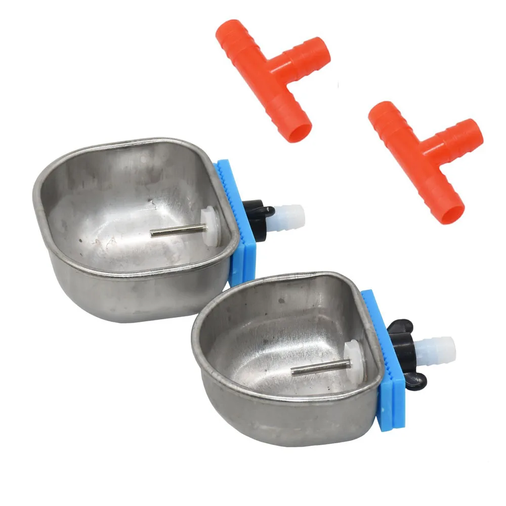 Tazón de agua de conejo de acero inoxidable, bebedero automático, jaula de conejo, vaso fijo, tazón para beber de visón, zorro, 1 Uds.