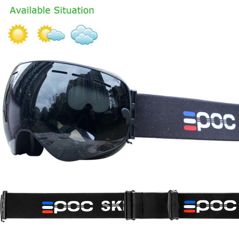 Двухслойные противотуманные лыжные очки для снегохода, лыжные очки poc crave gogle для мужчин и женщин, лыжные очки, маска для снега, сноуборда, солнцезащитные очки - Цвет: H9