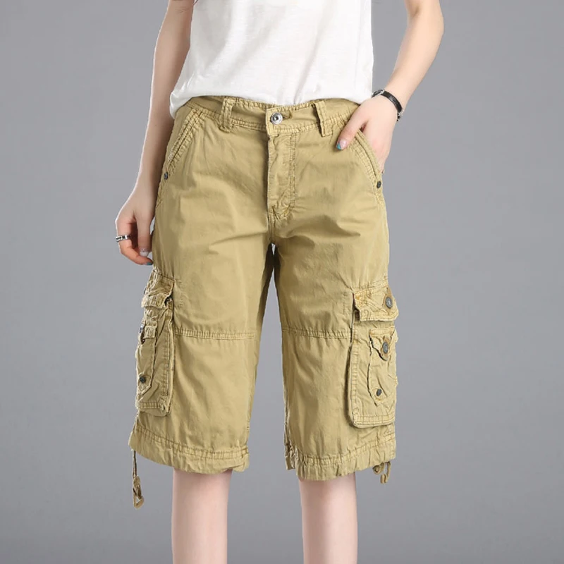 Women's Knee Length Cargo Pants Multi 